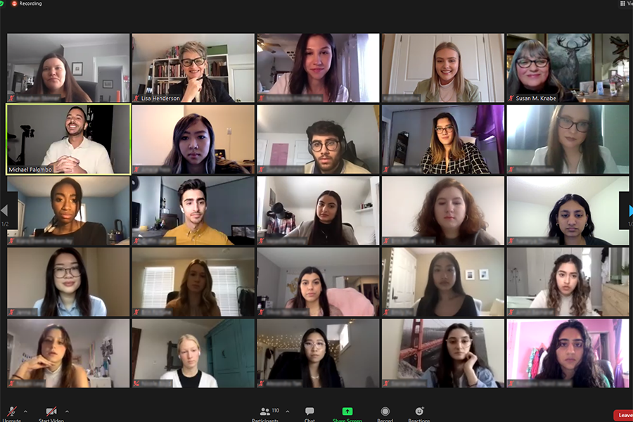 Zoom meeting with undergraduate students.